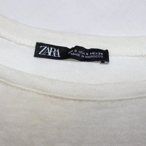 Zara White Top with Lace Sleeves - Picture 3 of 3